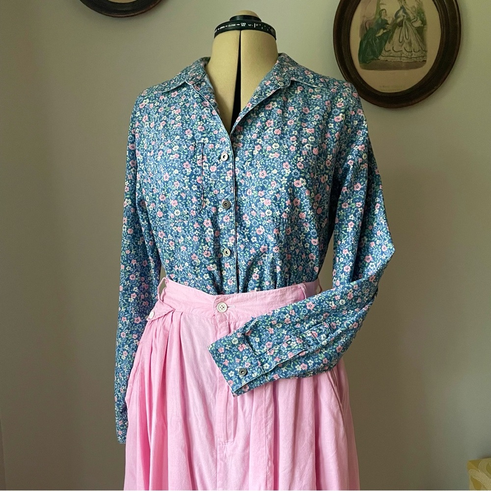 VINTAGE 1990s floral denim button down - Liz Claiborne